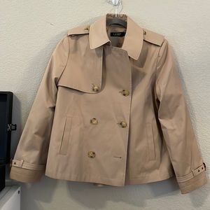 RALPH LAUREN Cropped Peacoat in Sand Size Medium